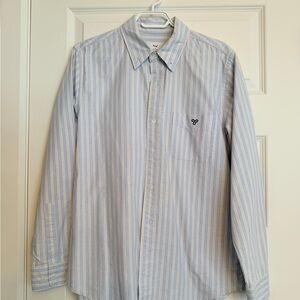 Aritzia TNA Light Blue and White Striped Shirt small